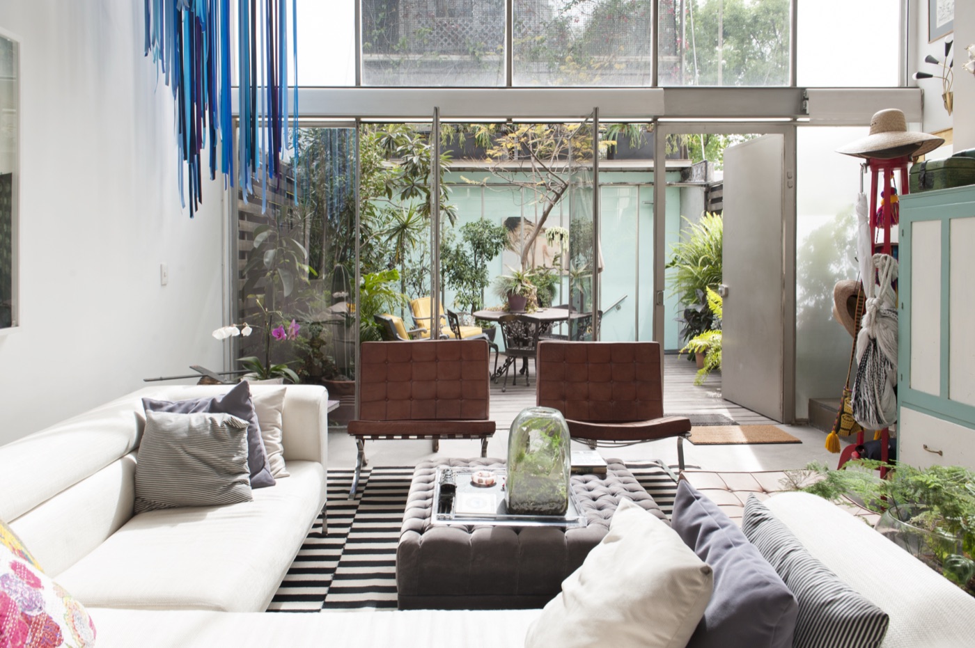 Art-Filled Townhouse — living space filled with natural light, Mexico City